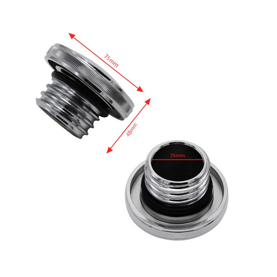 Chrome Gas Fuel Tank Cap For Harley Davidson Sportster XL883 XL1200 Dyna Softail Foto 2 de 4