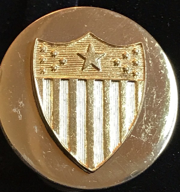 Vintage Military Shield Disk Shoulder Brass Lapel Pin eBay