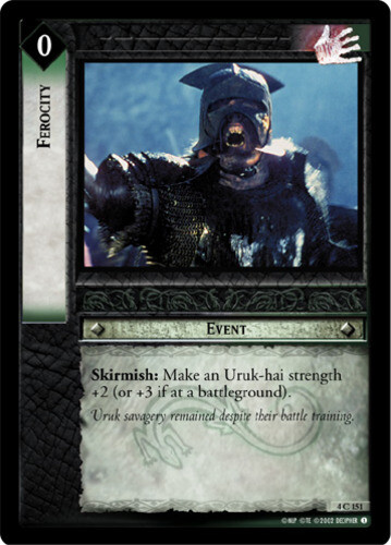 LOTR CCG 1x  Ferocity - 4C151 - Foil Light Play The Two Towers
