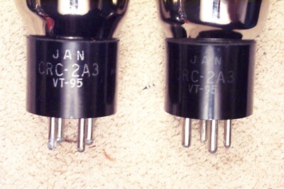 2, RCA JAN CRC 2A3, VT-95, dual D-getter, military, black plate