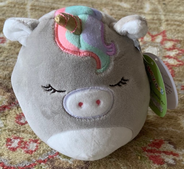2020 SQUISHMALLOW 5" PLUSH GRAY SLEEPING UNICORNKELLYTOYTERESANEW