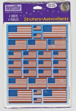 United States Flags Stickers - Red White  Blue - Sealed Pkg. 4 Sheets