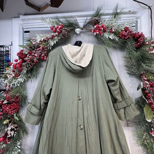 SOPHISTICATED WOMEN Rain Coat Size 4 Green Long All Weather Jacket NEW With Tags - Picture 13 of 18