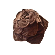 Vintage Brown Velvet Flower Petal Tea Cozy