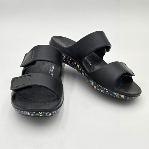 Alegria Orbyt Fruit Punch Womens Slip On Slide Sandals Sz 37/US 7 Black Floral