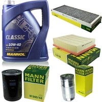 MANN-FILTER Inspektionspaket Mannol 5L Classic 10W-40 FüR Vw Passat Variant 1.9