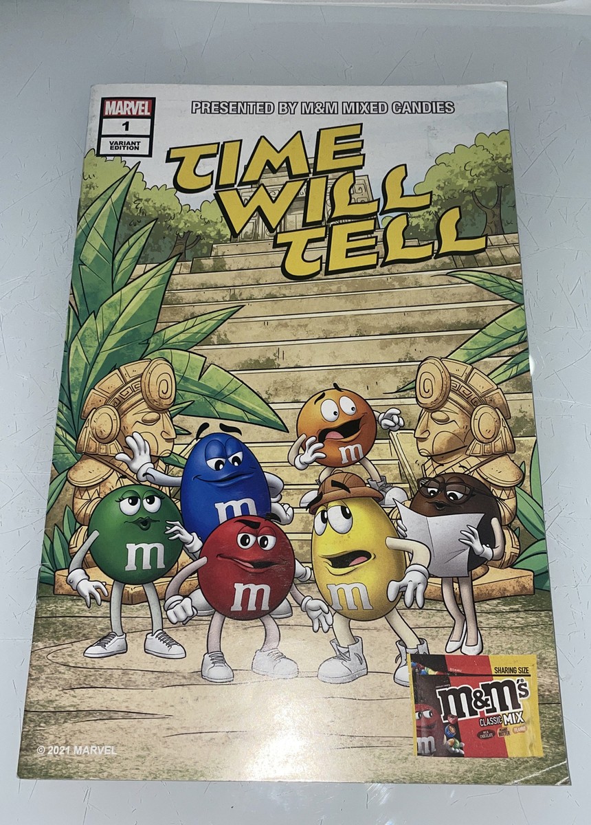 M&M Comic Book Marvel #1 RARE Variant Edition TIME WILL TELL 2021 M&M Comic Book Marvel #1 RARE Variant Edition TIME WILL TELL 2021