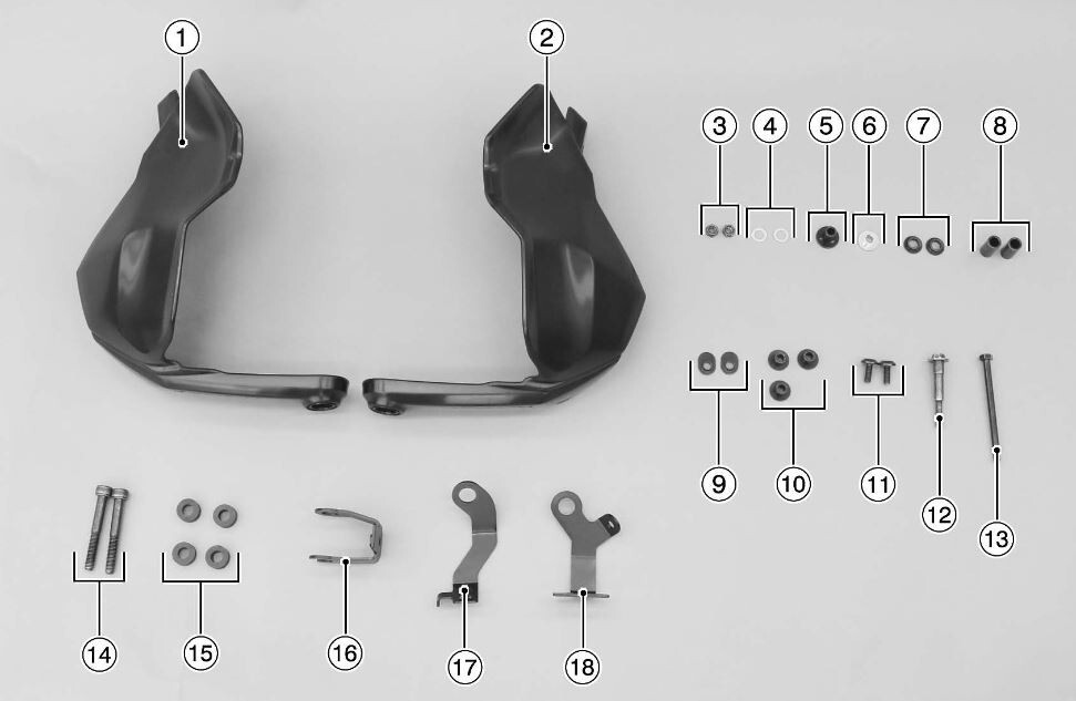2022-2025 Genuine Kawasaki Versys 650 Hand Guard Shell Set 99994