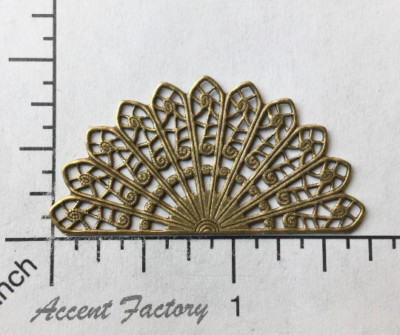 20673 2 Pc Filigree 1/2 Round Jewelry Finding Brass Oxidized 