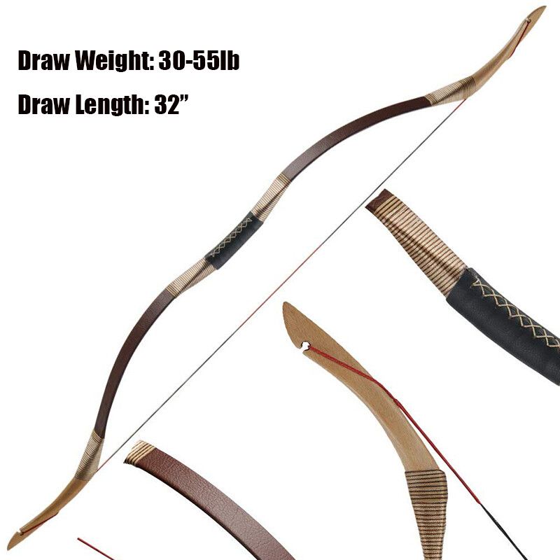 Traditional Archery Recurve Bow Hunting Mongolian Horsebow Riding Target 30-55lb
