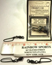 6 #4 BALL BEARING BLACK COAST LOCK SNAP SWIVEL 1 7/8in.  - DRIFTING & TROLLING