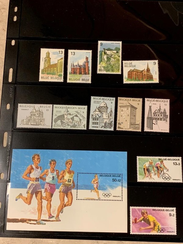 Belgium Postage Lot All Different Approx 11 Stamps/1-S.S MNH SKU# 34986