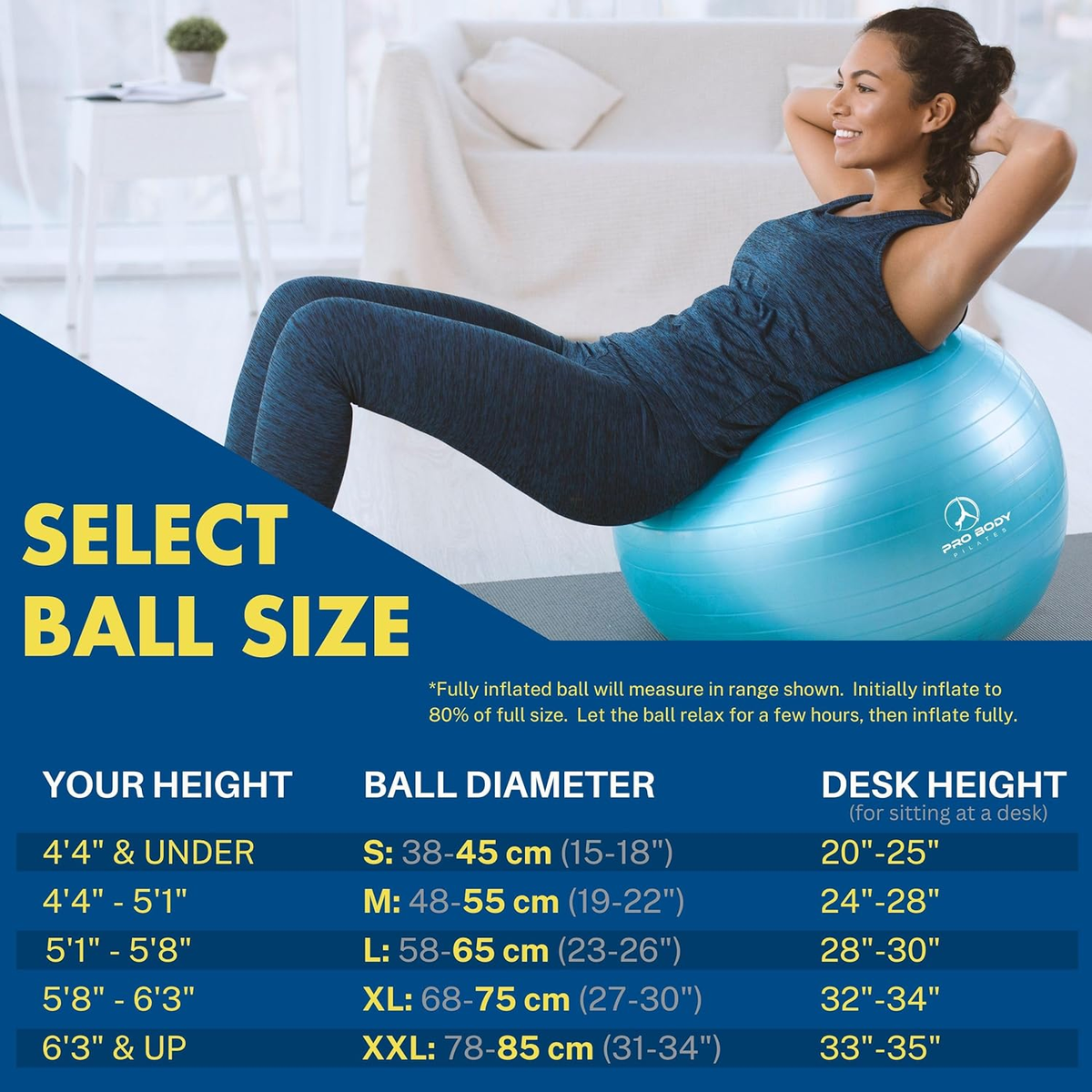Pilates What Size Ball For Desk Chair Pilates Ball What Size