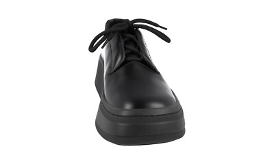 PRADA Leather Chunky Bulky Sneakers Shoes - 2EG312 - Black 