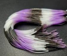 RUBBER SILICONE LEGS - PURPLE/WHITE/BLACK - Fly Tying Material - Sili Legs - NEW