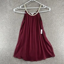 NWT Charming Charlie Women's Dress Size Medium Red Sleeveless Pleated Pullover