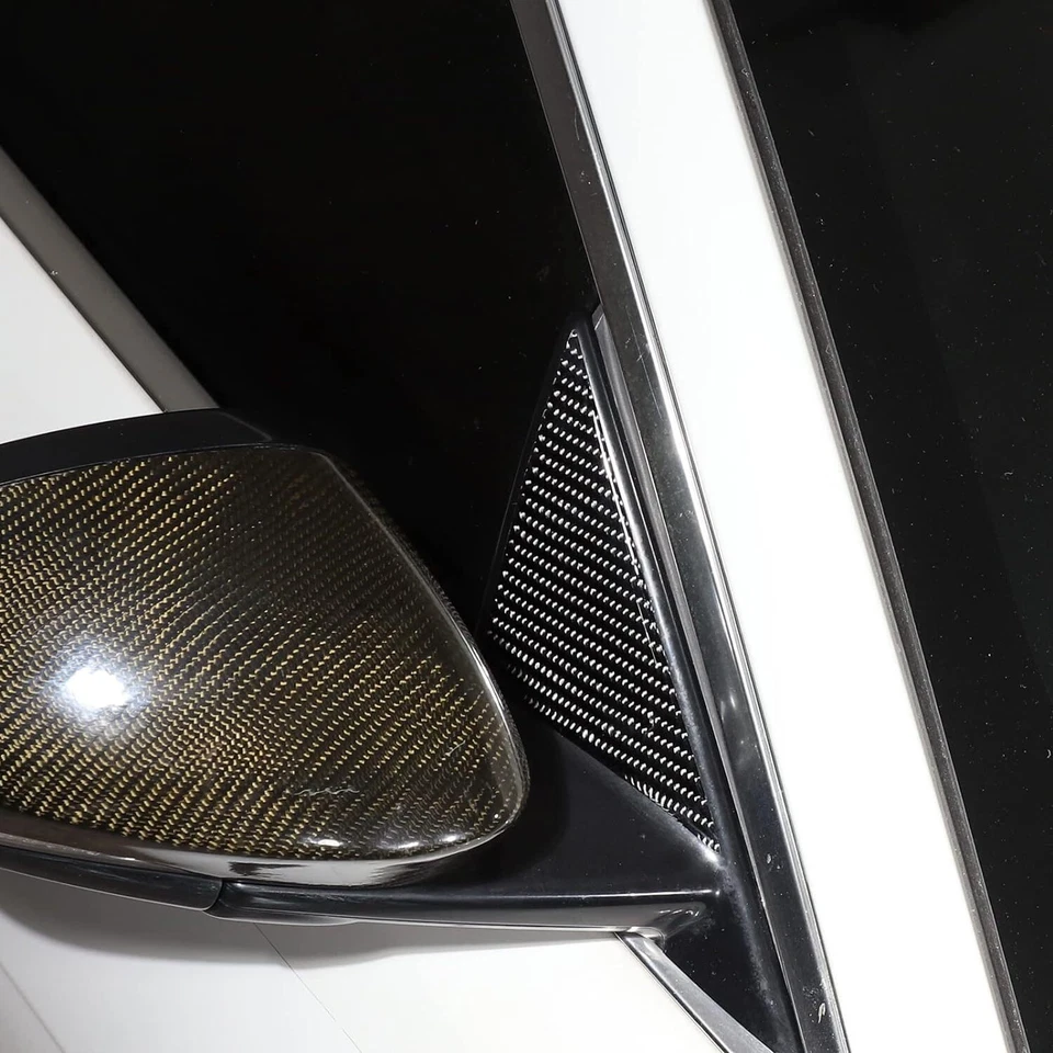 Cubierta triángulo pilar A ventana delantera de fibra de carbono para Jaguar F-Type 2013-22 Foto 4 de 4