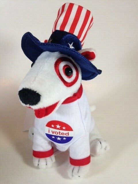 Target Dog Plush I VOTED Dog Stuffed Toy Bullseye - Very Rare | eBay