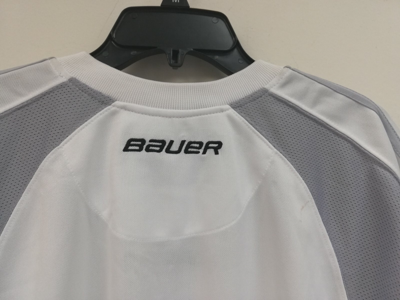 NEW $28 Bauer Youth Premium Practice Jersey Y6002, White/Gray, Size XL