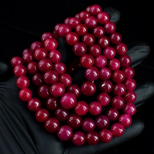 4 Strand Wonderful 993.00 Cts Pink Ruby Beaded Best Jewelry Necklace VK 04 E669