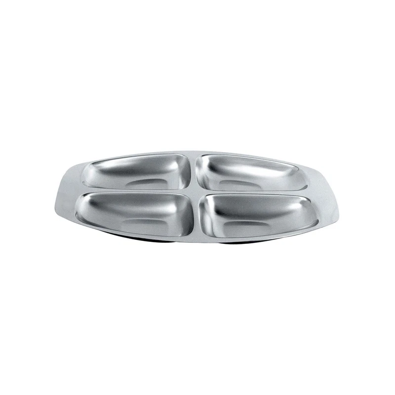 Antipastiera a 4 scomparti ALESSI 2300 in Acciaio Inox 18/10 Satinato e Lucido, fotografia 6 di 7