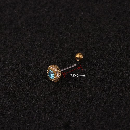 New Moon Zircon Earring Piercing Screw Steel Earring Tragus Piercing Jewelry - Picture 2 of 16