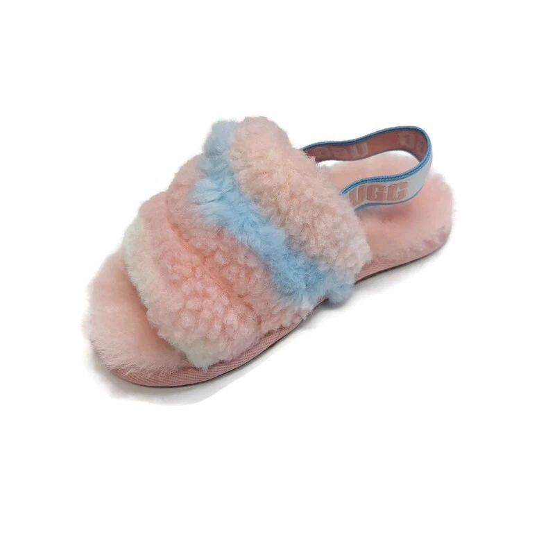 Zapatillas UGG Fluff Yea Slide Pride-Stripes Talla 9 Niño Edades 4-5 Pastel 1120115T Foto 3 de 4