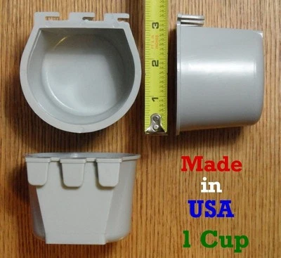 SHIFT-LOCK Pinnon Hatch Farms 12 Pack Gray 1 Cup/8 Fl Oz Hanging Water and Feed Cage Cups