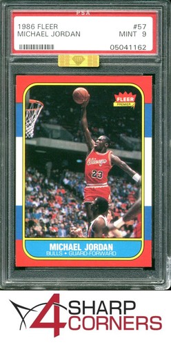 1986 FLEER #57 MICHAEL JORDAN RC BULLS HOF 4SC ELITE MBA GOLD DIAMOND PSA 9