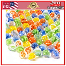 Sukh 90Pcs Glass Marbles Bulk - Thick Cat Eye Marbles, 14mm Medium Beads