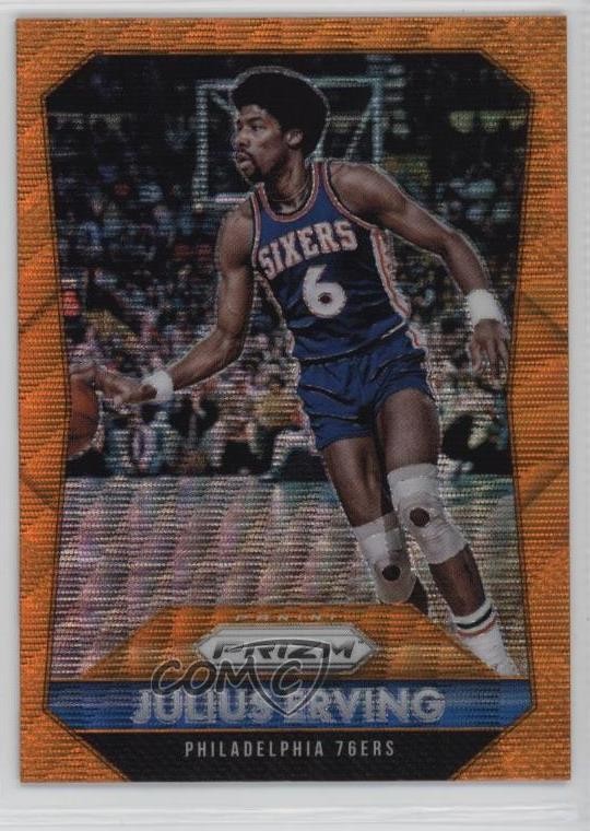 2015-16 Panini Prizm Orange Wave Prizm Julius Erving #288 HOF 0hr4