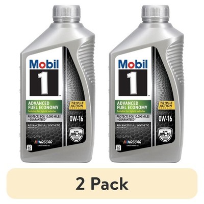 (2 pack) Advanced Fuel Economy Full Synthetic Motor Oil 0W-16, 1 Quart