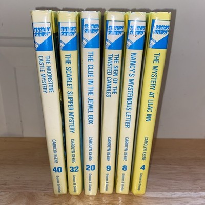 6 Nancy Drew Hardcover Mystery Detective Books Carolyn Keene 4,8,9,20,32, & 40