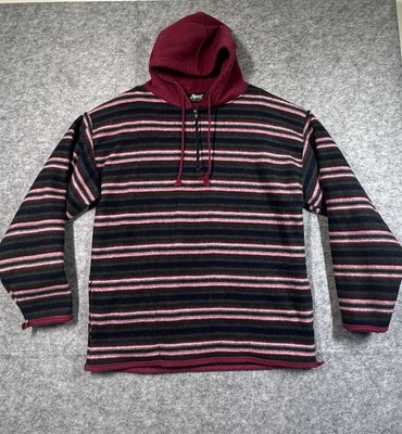 Impact Hoodie Men's Size Medium Pockets Green Pink Pullover 