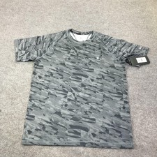 Spyder Rash Guard Shirt Mens Medium Gray Camo UPF 30 Swim Quick Dry S923028