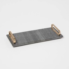 14" x 6" Marble Serving Tray with Handles
