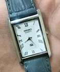 Vintage Seiko Slim Tank Mens Wristwatch White Dial Dress Style Wristwatch