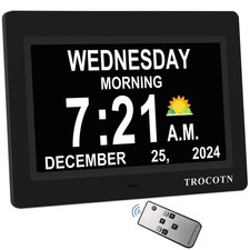 Dementia Clock Large Digital Clock for Seniors, Calendar Large Display with C...