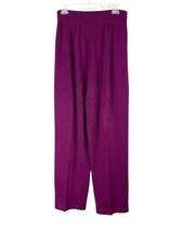 ST. JOHN Sportswear Pants Sz 10 Santana Knit Pleat Pull-On Pocket Pink