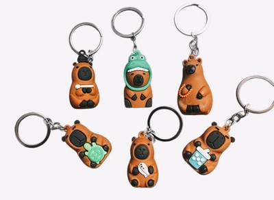 Capybara Anhänger KeyChain Glücksbringer unsortiert 4cm Kuscheltier Plüschtier