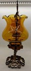 Stunning Twisted Metal Candle Holder w/2 Amber Glass Votives | Centerpiece. Vtg — photo 5