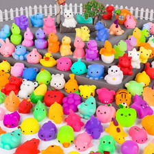 130PCS Mochi Squishy Toys Party Favors Kids Kawaii Mini Squishies Animals Bulk C