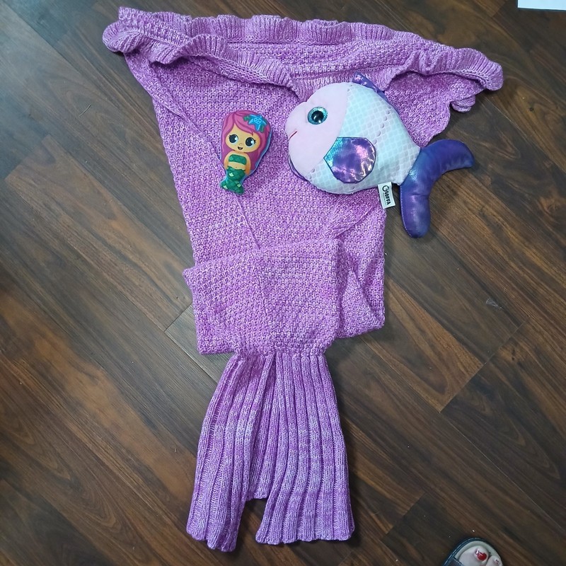 Under The Sea Mermaid Tail Blanket And Plush Bundle