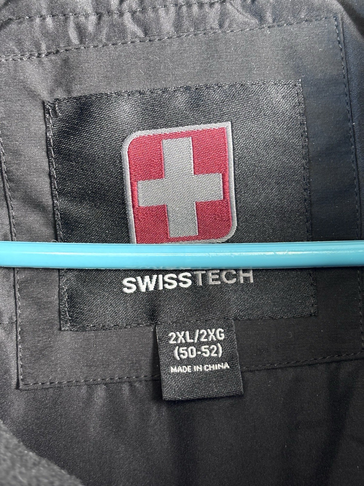 Swiss Tech Mens Hooded Jacket XXL Black Water-Resistant Lightweight Jscket