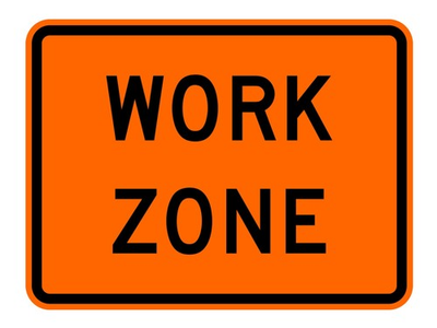 #ad Work Zone Sign Indoor Wall Vinyl Decal Sticker 5quot; 34quot; kids decor $7.99