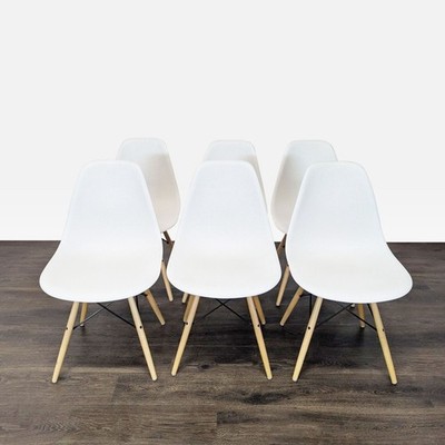 Set of Six Herman Miller Eames Molded Plastic Chairs