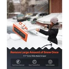 VEVOR Snow Roof Rake, 4ft Long Reach Car Roof Snow Scraper, 17.7 in Foam Blade f