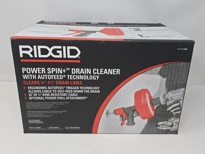 RIDGID Power Spin+ Drain Cleaner w/ Autofeed 57043 for ¾'' - 1½'' Drain Lines, NEW