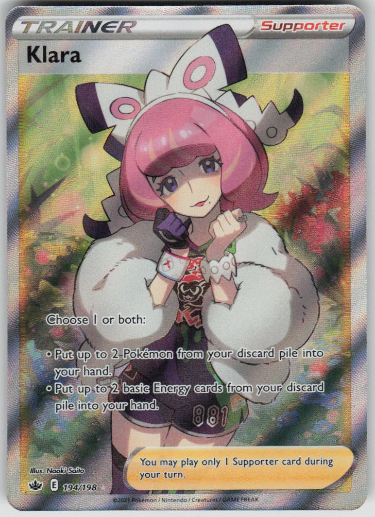 Pokemon Klara (Full Art) Ultra Rare SWSH06: Chilling Reign 194/198 NM