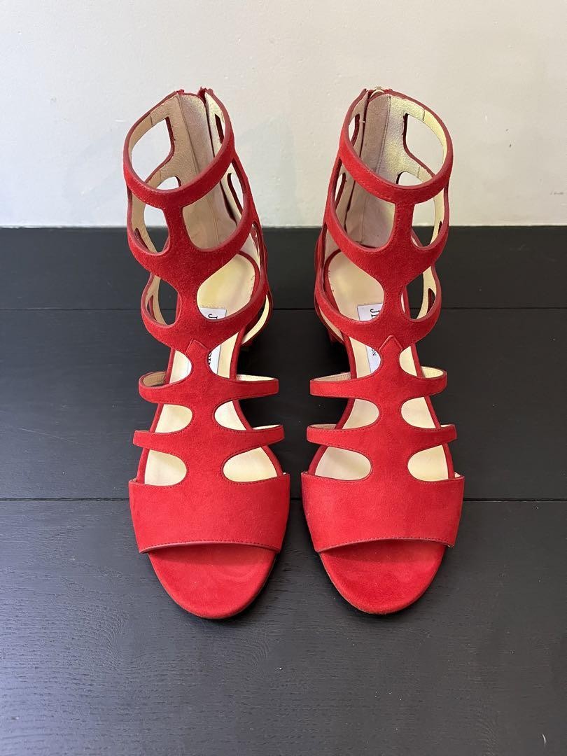 APL Jimmy Choo Mules sandali tacco scamosciato rosso EU36 US6 69316c